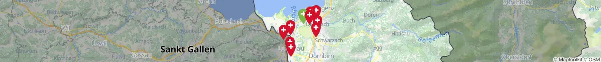 Kartenansicht für Apotheken-Notdienste in der Nähe von Fußach (Bregenz, Vorarlberg)